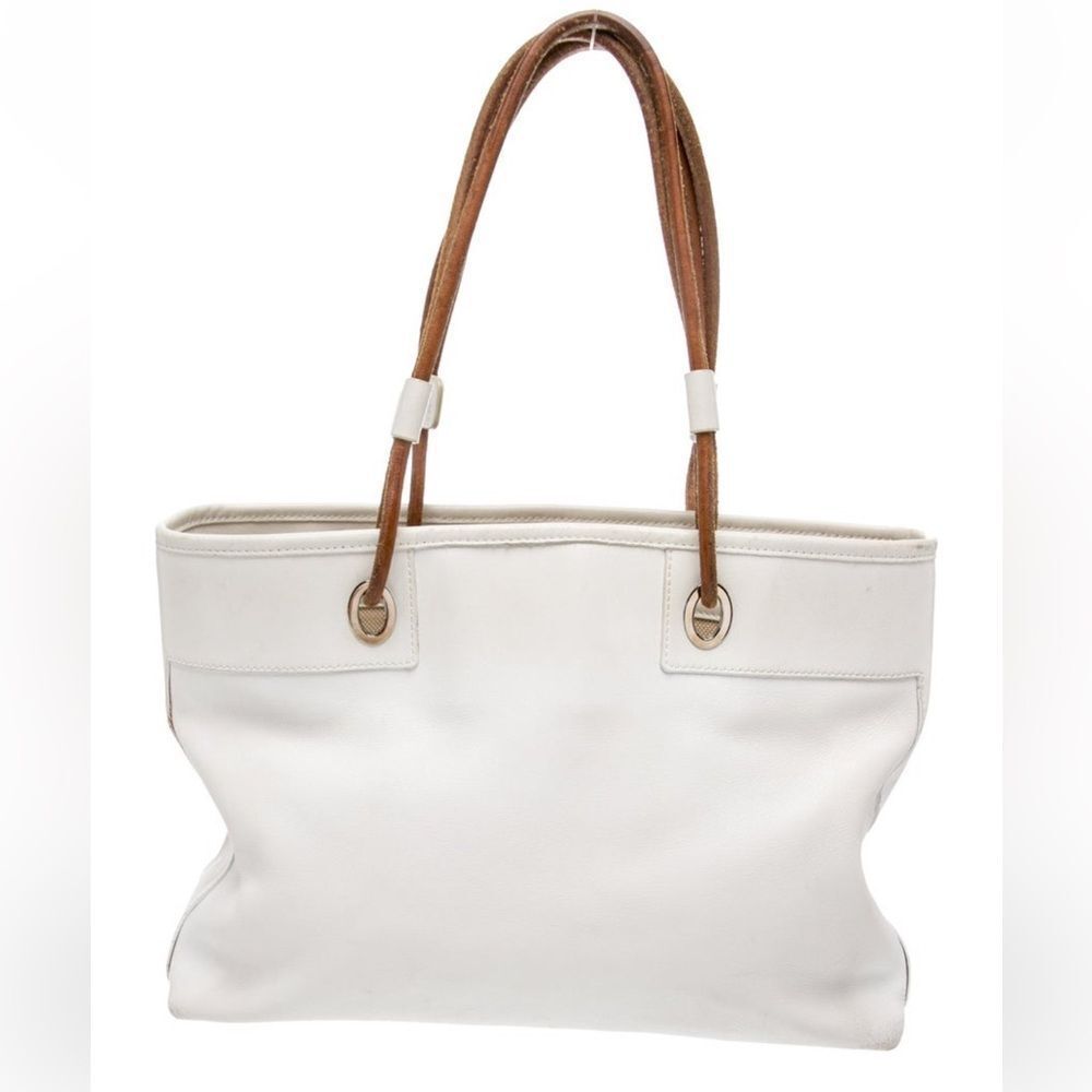 Tod's White and Brown Leather Tote